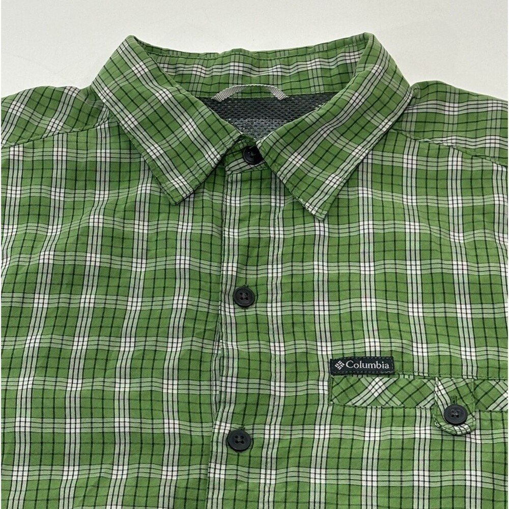 Columbia Men's Short Sleeve Button Up Dress Shirt, Plaid, Size L